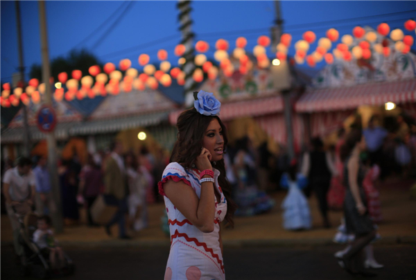 Traditional April fair in Seville, Spain