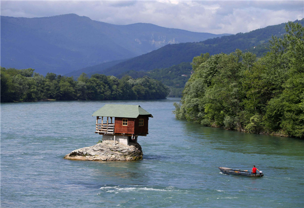 House built on rock in Serbia