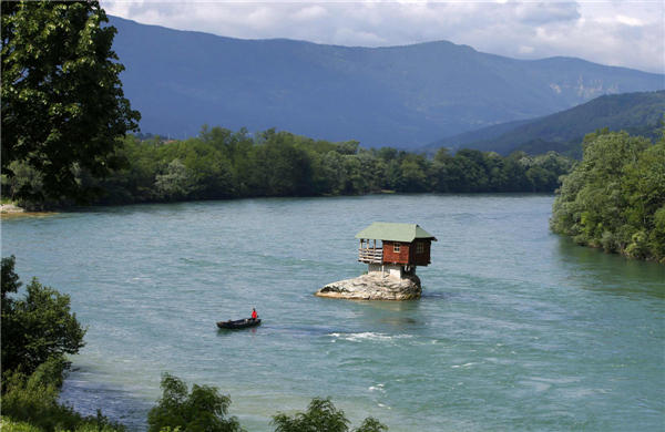 House built on rock in Serbia