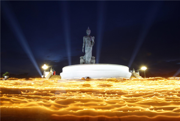 Vesak Day in honor of Buddha in Thailand