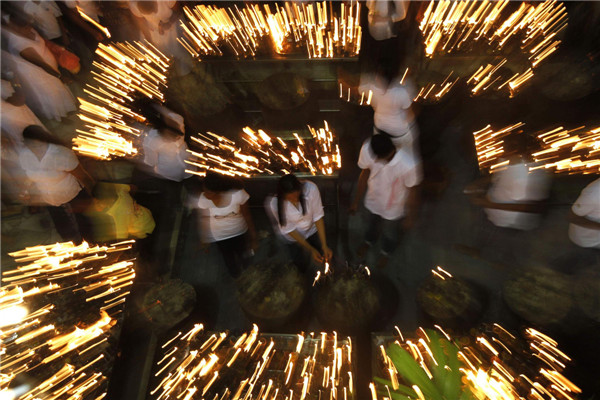 Vesak Day in honor of Buddha in Thailand