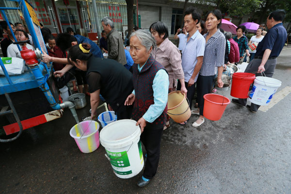 Flood discharge causes downstream water supply cut