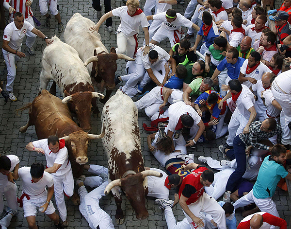 Run with the bulls in Pamplona, Spain