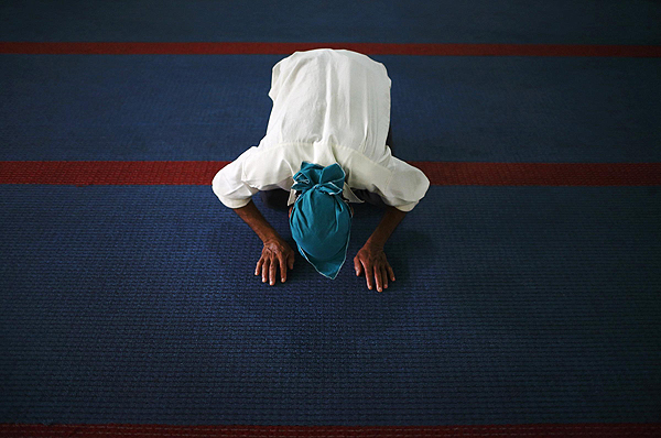 Muslim offer Friday prayers during Ramadan