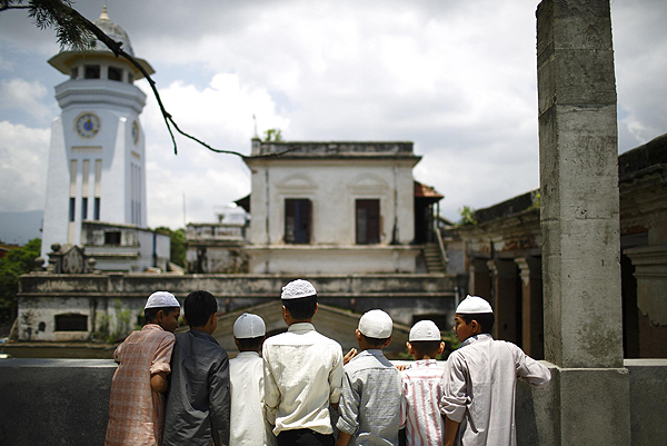 Muslim offer Friday prayers during Ramadan