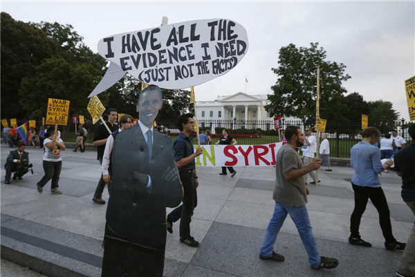 Activists in US protest military action on Syria