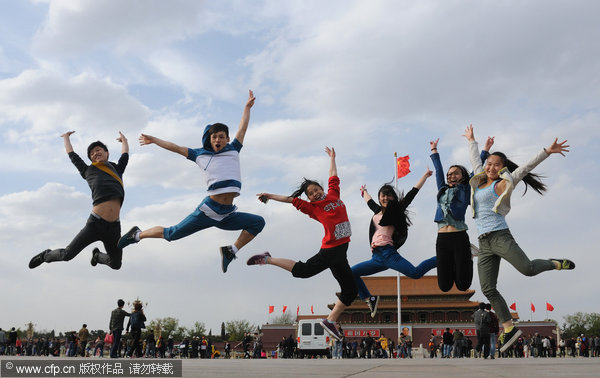 Tian'anmen posing