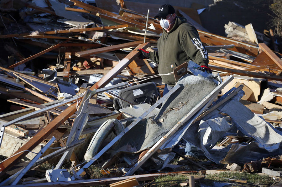 In pictures: Deadly tornados pound US Midwest