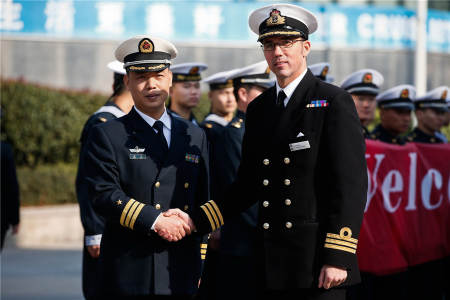 British Navy ship docks in Shanghai