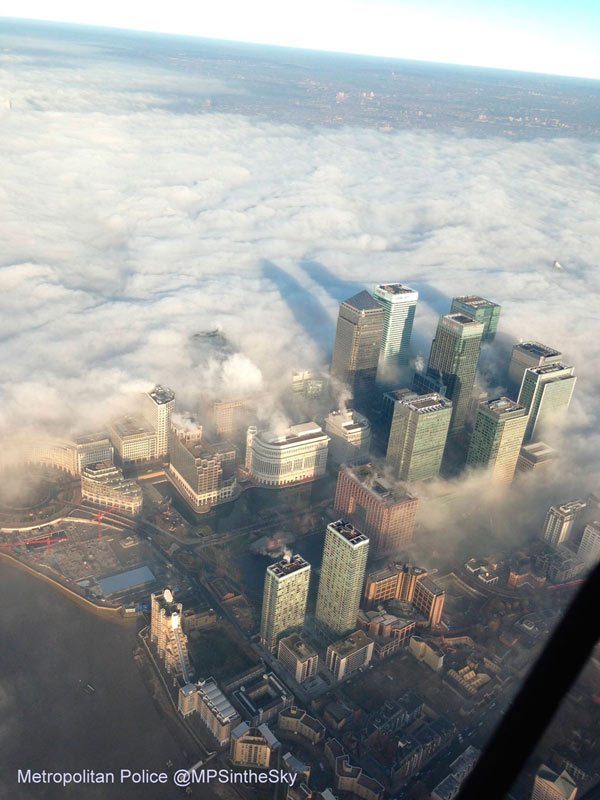 London shrouded by fog