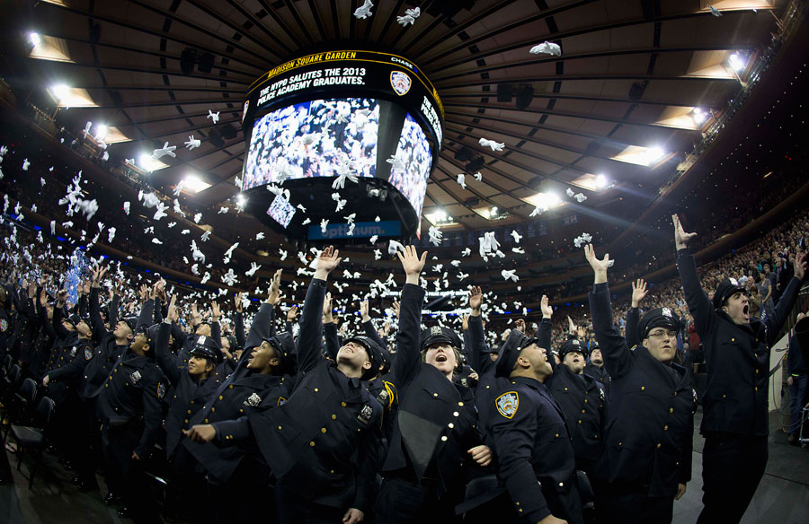 New York police graduates at induction ceremony