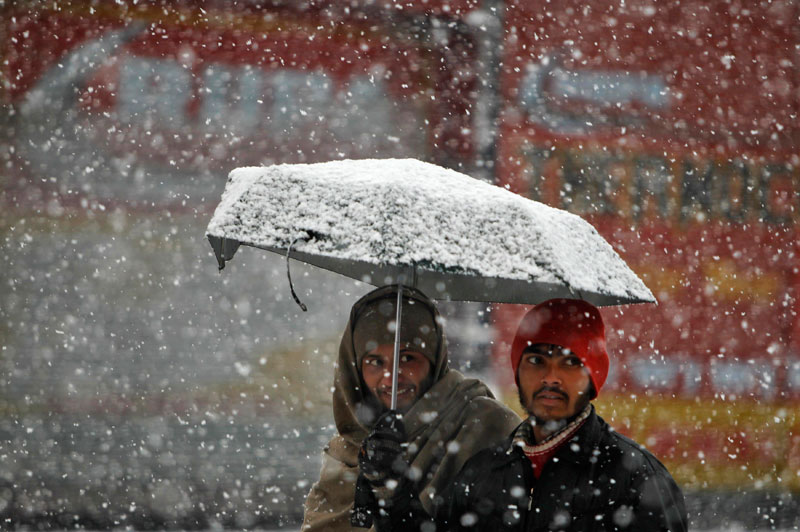 India's city received the season's 2nd snowfall