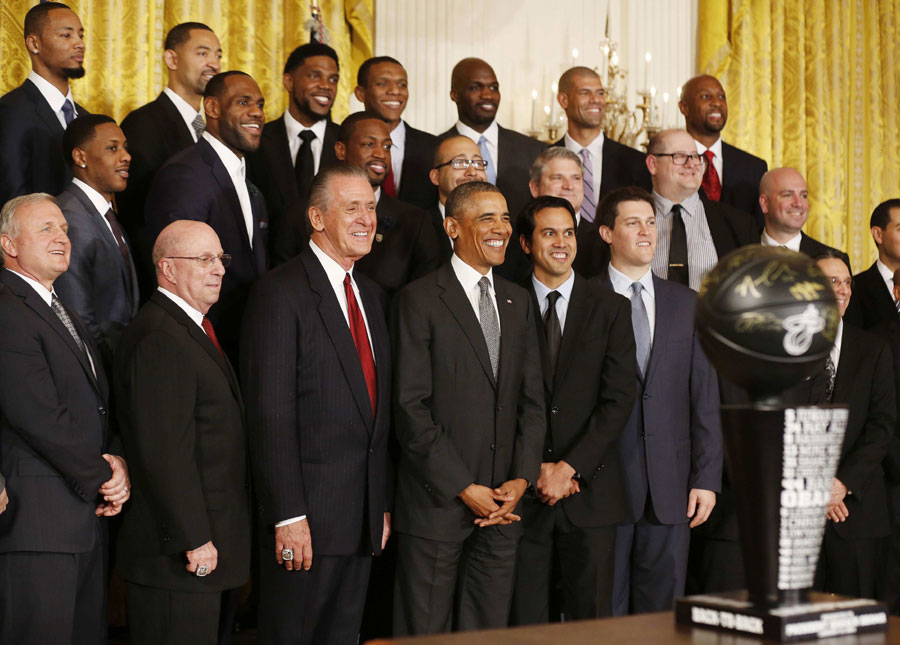 President Obama hosts Heat in White House