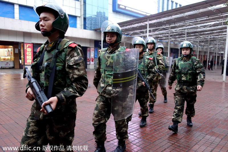 Security tightened in public places across China