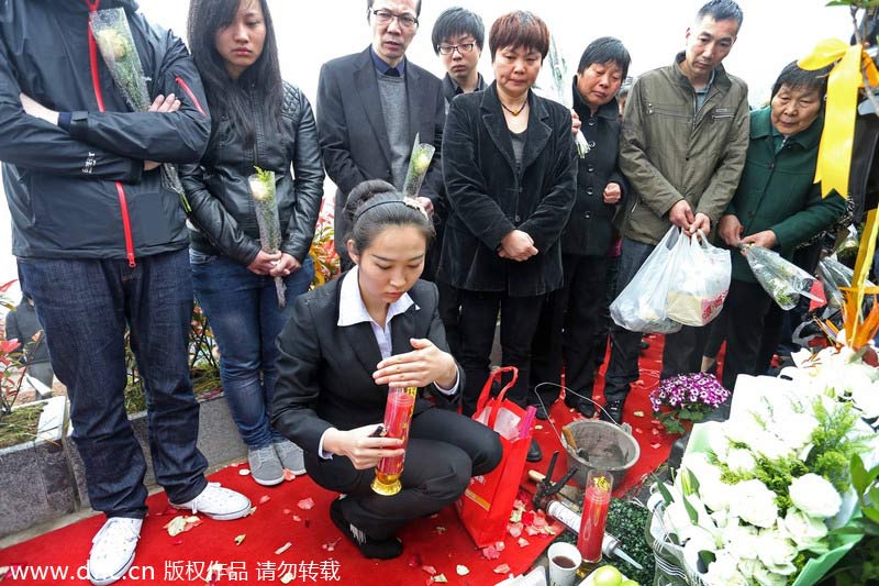 Young funeral directors in modern ceremony