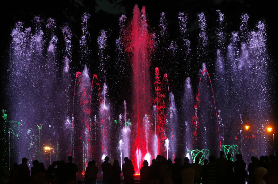 Fountain show in Budapest's Margaret Island