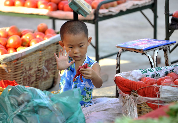 Summer holiday at farmers' market