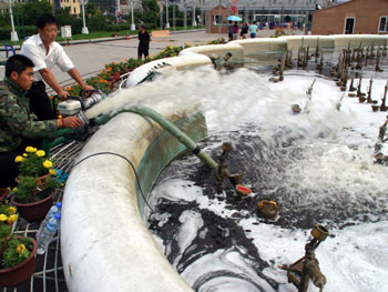 Beer fountain in Harbin