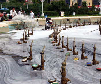 Beer fountain in Harbin