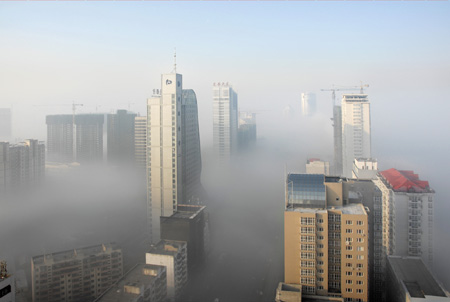 Fog envelopes 'Ice City'