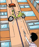 Bicycle safely out of reach of thieves