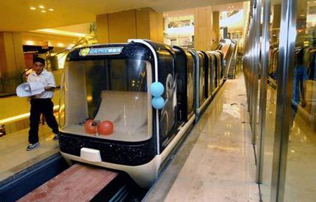 In-house train serves mall shoppers