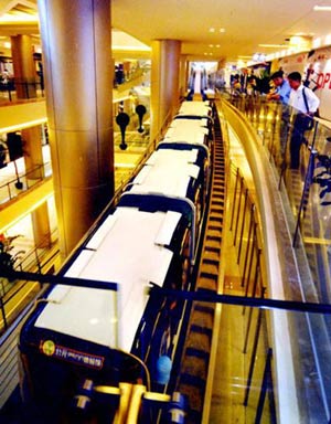 In-house train serves mall shoppers