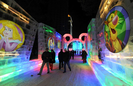 Harbin Disney ice festival lights up winter