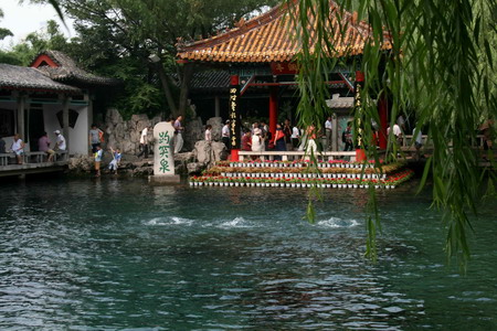 Get close to the springs by boat