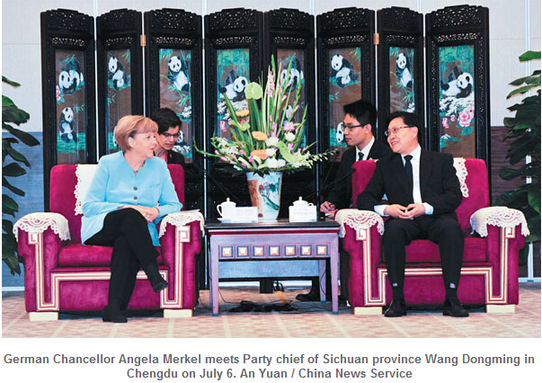 Merkel says Chengdu has vital role