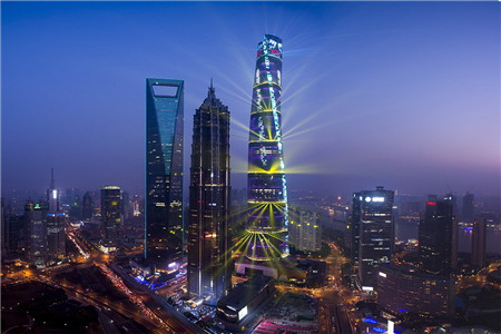 Shanghai Tower switches on