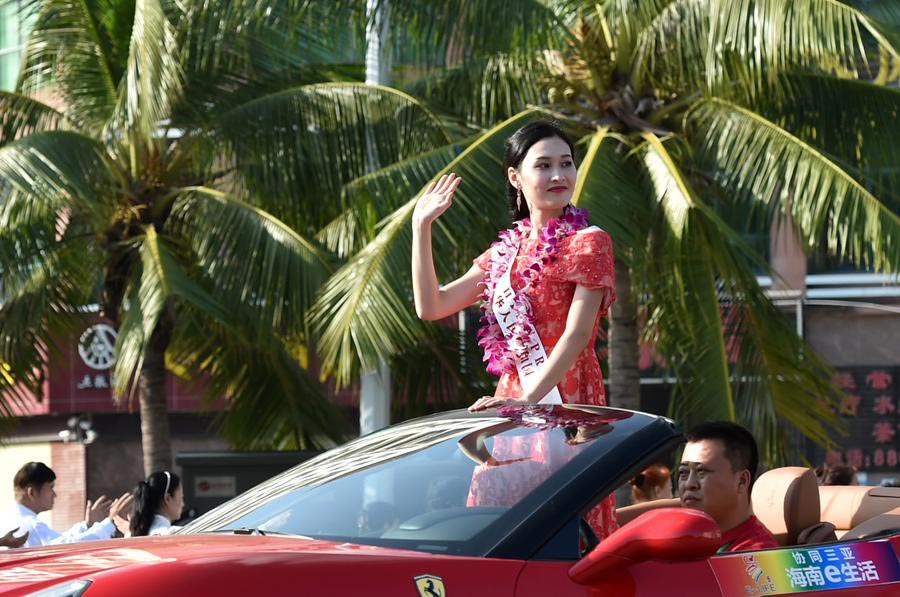 Miss World car parade held in Sanya