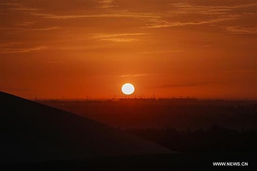 Sunset scenery seen in Dunhuang, NW China