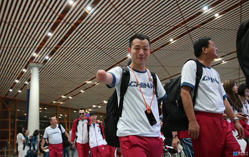 Chinese Paralympics delegation arrives at Rio