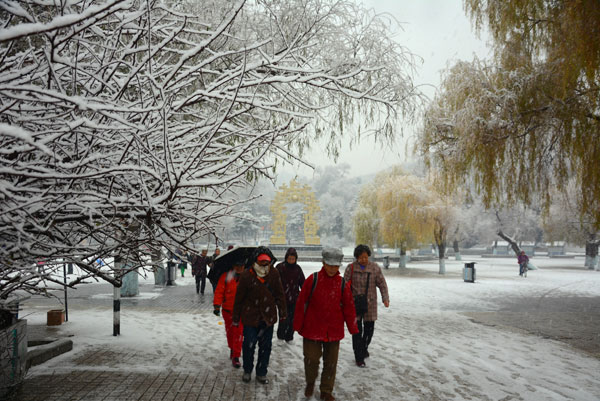 Snow hits Northeast China as temperatures drop