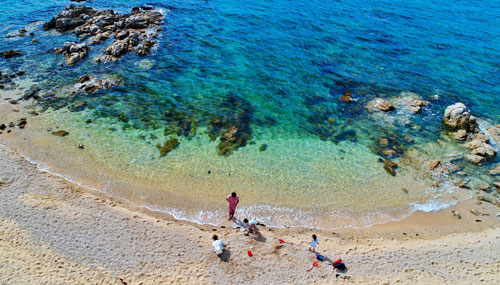 Crystal sea and sandy beach