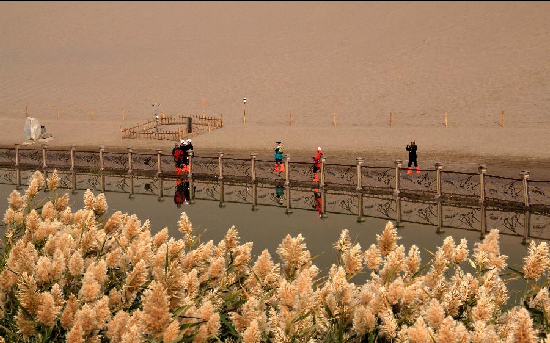 Scenery of Yueya Spring in NW China