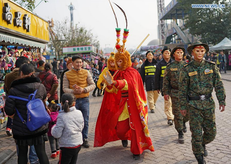 Monkey King dressed security personnel patrol in SW China