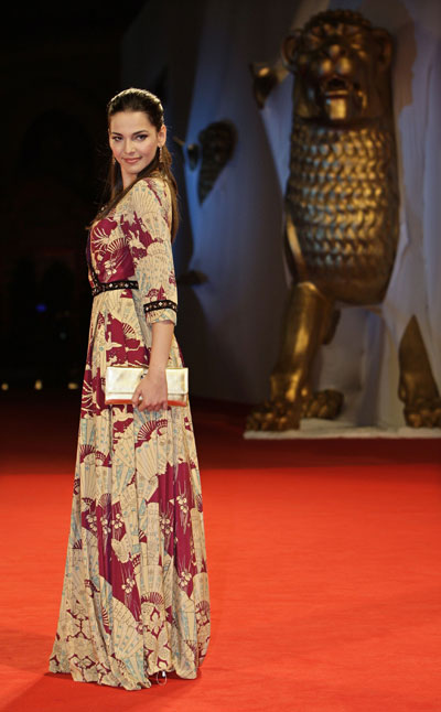 Brazilian actress Mueller on red carpet at Venice Film Festival