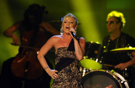 U.S. singer Pink performs during the 60th Bambi media awards ceremony