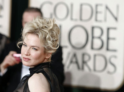 Renee Zellweger arrives at the 66th annual Golden Globe awards