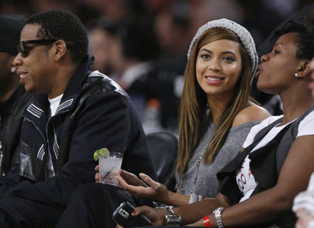 Beyonce and husband Jay-Z attend NBA All-Star basketball game