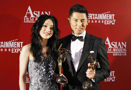 Award-winning actors at the Asian Film Awar