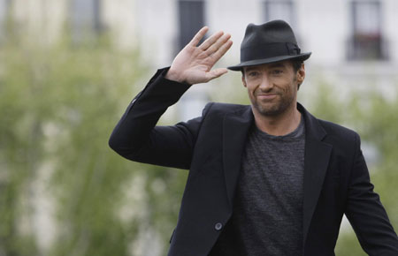 Australian actor Jackman arrives to a media event in Madrid