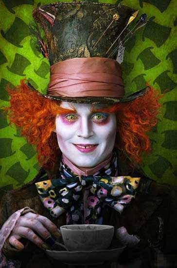 Johnny Depp as alice in wonderland's Mad Hatter