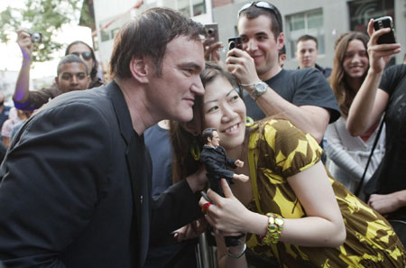 Tarantino and Roth arrive for a screening of new film 