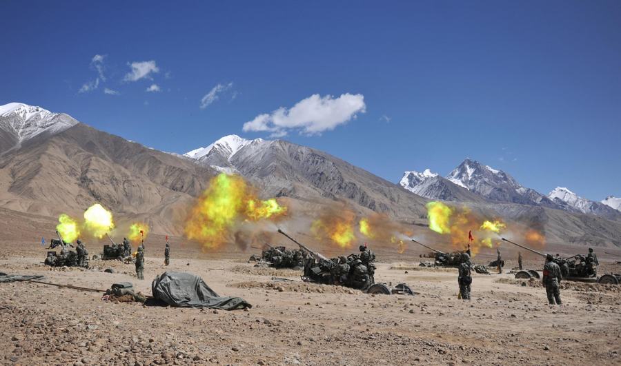 Chinese military might displayed on plateau