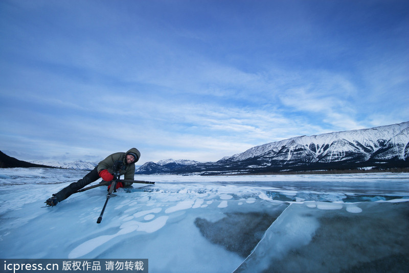 Stunning bubbles on ice pose danger