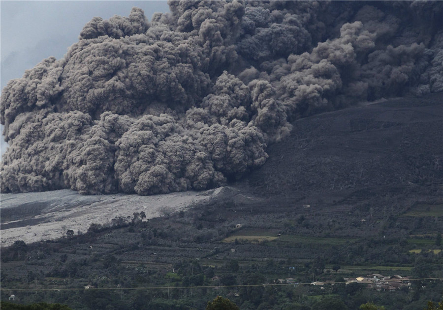 Mount Sinabung erupts