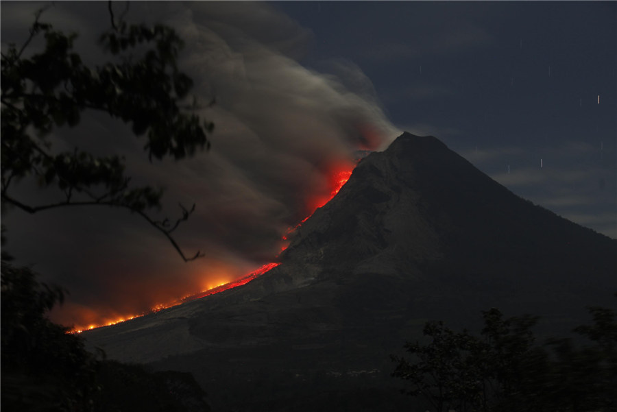 Mount Sinabung erupts